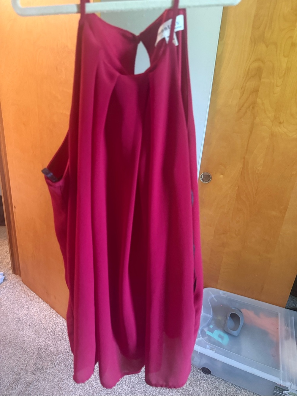 Monteau Magenta Sleeveless Keyhole Blouse